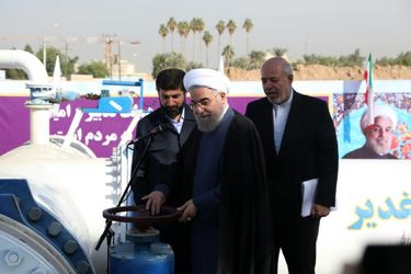 تصاویر افتتاح بخشی از طرح آبرسانی غدیر با حضور رئیس جمهور در اهواز