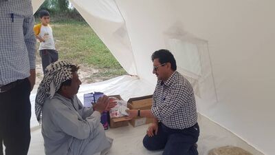 اعزام اکیپ درمانی موسسه پزشکی سازمان آب و برق خوزستان،به مناطق سیل زده

