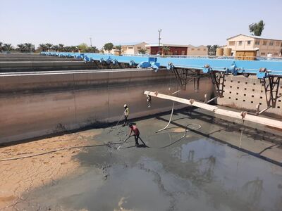 تعمیرات اساسی و لایروبی زلال کنندهای تاسیسات آبرسانی بندر امام خمینی (ره)