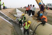 بازسازی دیواره بتنی کانال آبرسانی شرکت آب جنوب شرق خوزستان