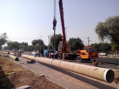   خط 600 میلیمتر فولادی به خط اصلی 1400 میلی متری دزفول متصل شد  


