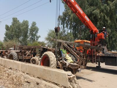توقیف یک دستگاه تراکتور حفاری غیر مجاز در دزفول

