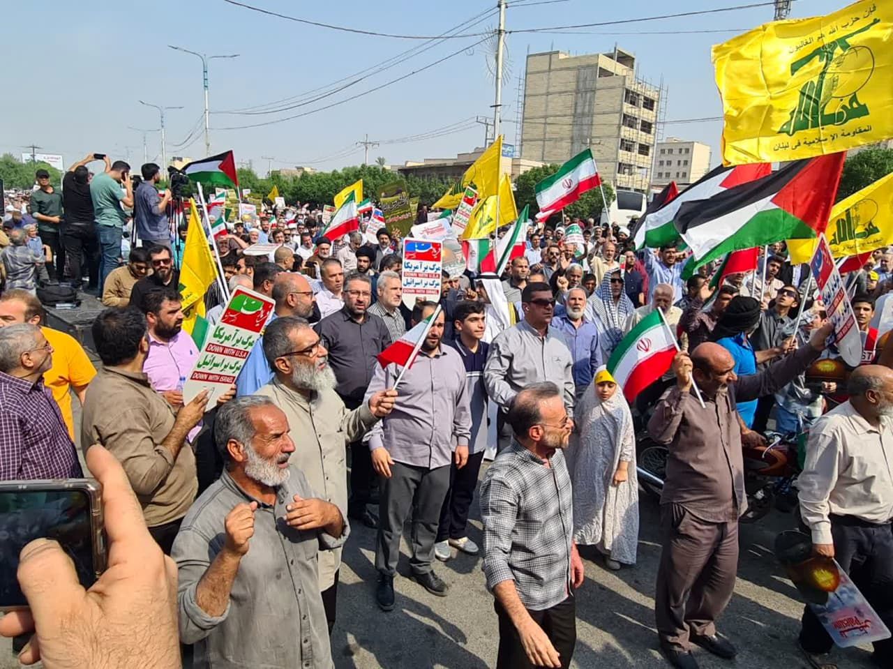 راهپیمایی مردم اهواز در حمایت از مردم فلسطین