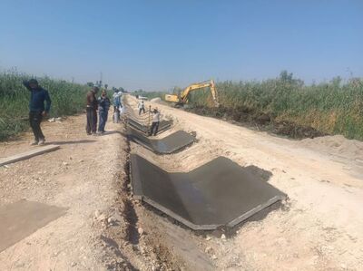 انجام عملیات بازسازی و بهسازی کانال G4 در شبکه آبیاری گتوند