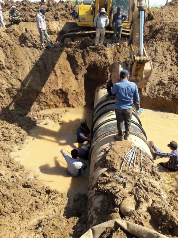 خط 1600 میلیمتری طرح غدیر، تعمیر و بازسازی شد.