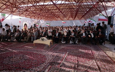 آیین افتتاحیه سد مخزنی مارون با حضور آیت الله هاشمی رفسنجانی- تیر ماه 1376