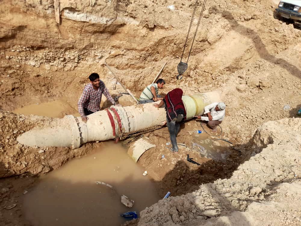 پایان عملیات تعمیرات اساسی و رفع نشتی خط اصلی شبکه تحت فشار لاسبید بهبهان