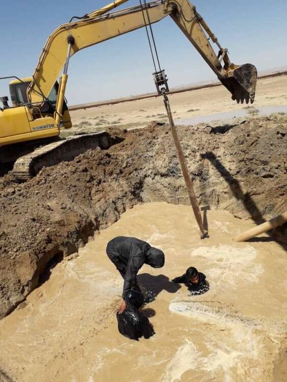 رفع شکستگی خط لوله آبرسانی به شهرستان امیدیه