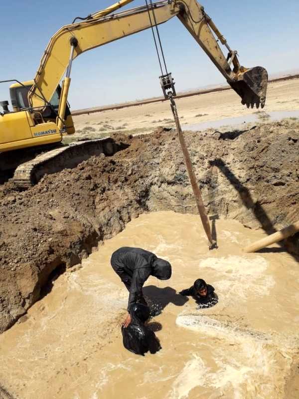 رفع 8 نقطه شکستگی در خط لوله آبرسانی به شهرستان امیدیه