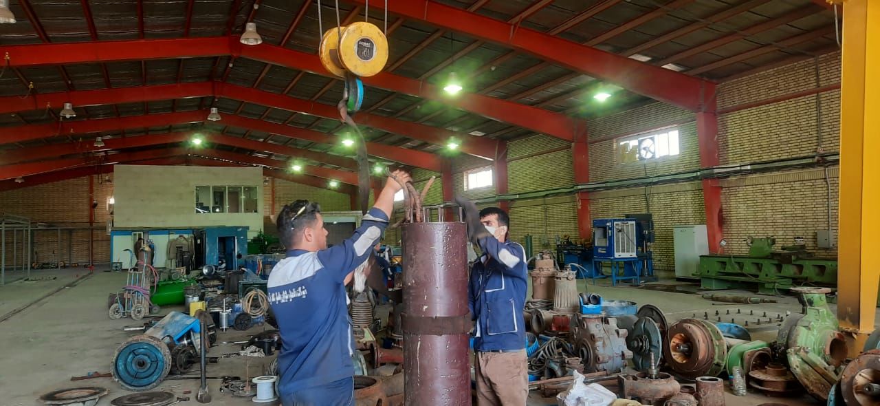 تعمیرات اساسی یک دستگاه الکتروپمپ طبقاتی به توان ۱۷۰ کیلوولت نیروگاه سد شهید عباسپور