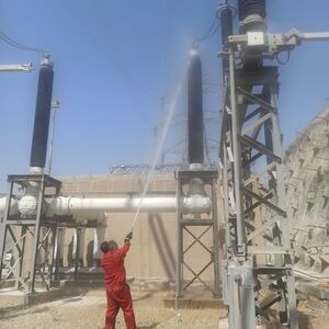 شستشوی تجهیزات خط شماره یک خروجی نیروگاه مسجدسلیمان