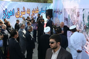 تصاویر افتتاح بخشی از طرح آبرسانی غدیر با حضور رئیس جمهور در اهواز