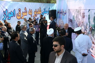 تصاویر افتتاح بخشی از طرح آبرسانی غدیر با حضور رئیس جمهور در اهواز