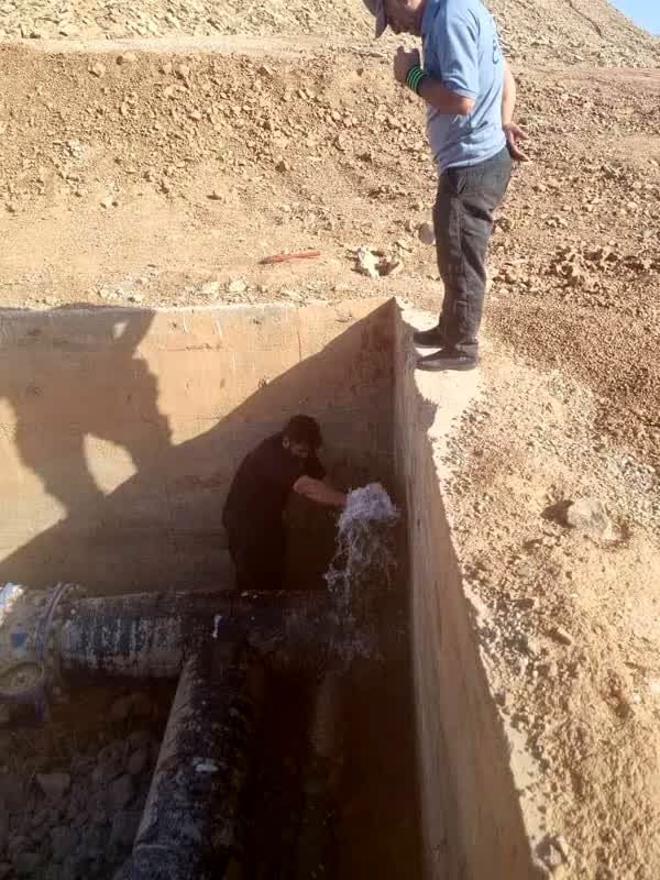 سرویس و رفع اشکال شیر هوای خط لوله ۲۴ اینچ آبرسانی مسجدسلیمان