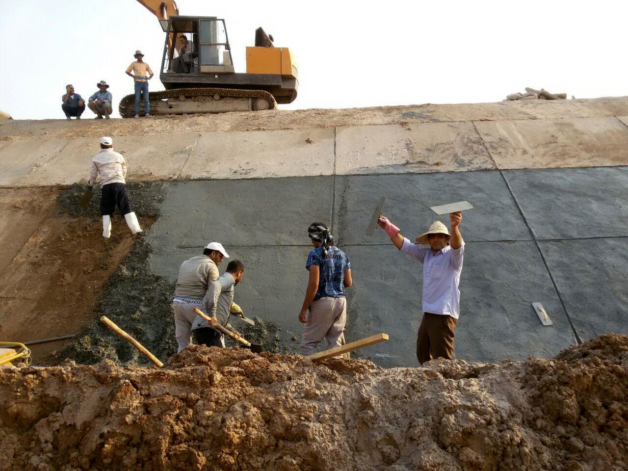 کانال پای پل در شبکه آبیاری کرخه شمالی بازسازی شد