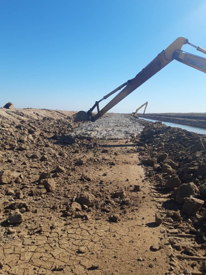 اتمام لایروبی و لجن برداری ماشینی زهکش RMD هندیجان