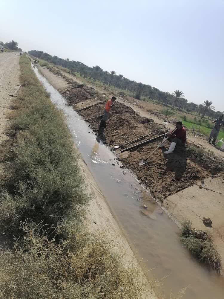 ترمیم کانالهای منطقه ویس شبکه آبیاری شمال شرق اهواز