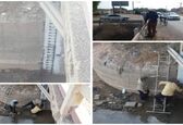 نشانه گذاری و پیاده سازی اشل بر روی پل بتنی شبکه آبیاری تلفیقی کرخه نور انجام شد